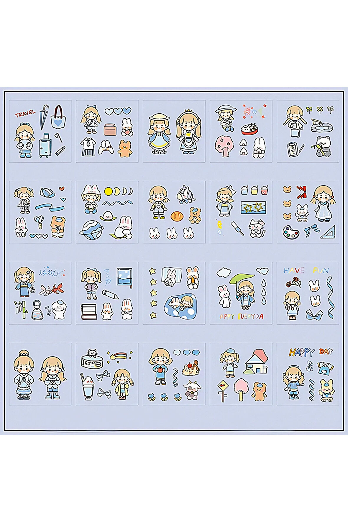 Travel Temalı 20 Yaprak Sticker Seti • Bullet Journal (GGK-DY087)