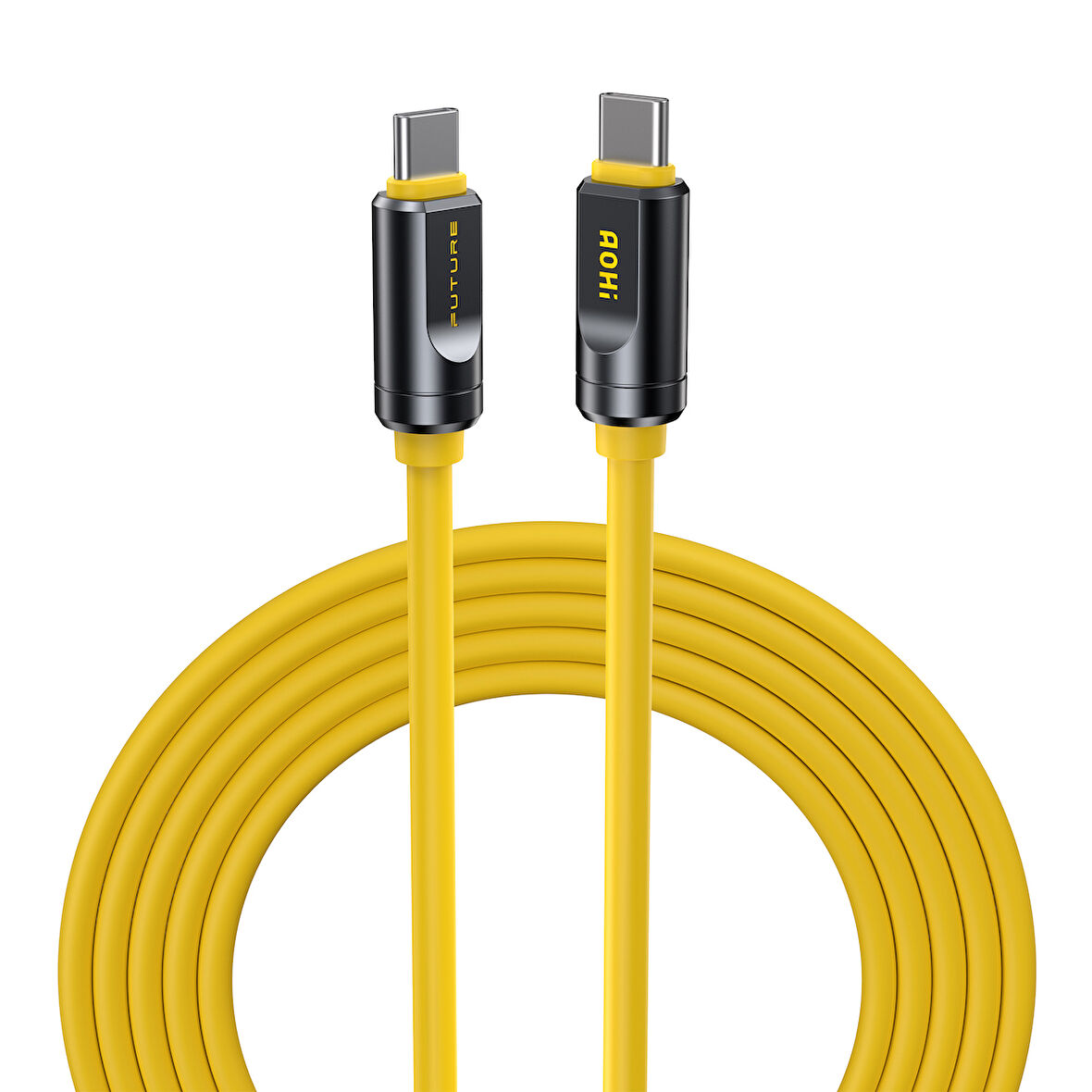 Aohi The Future Adonis USB-C to USB-C 1m PD 3.1 120Gbps 240W 8K Süper Hızlı Şarj/Data Kablosu, Sarı