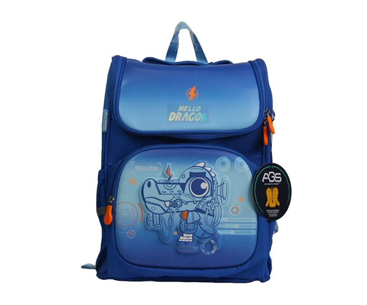 Hello Dragon Okul Çantası Omurga Koruyucu Mavi