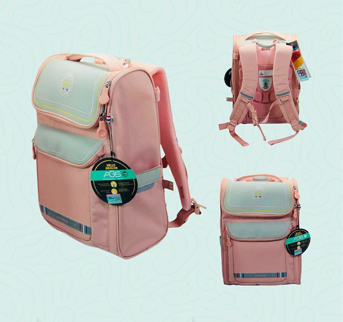 Hello Dragon Okul Çantası Model 14 Pembe CN0037