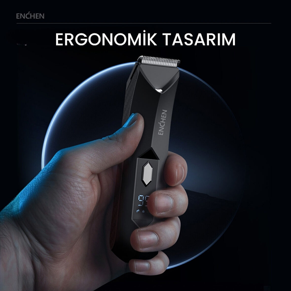 Enchen Spark 2 Suya Dayanıklı IPX7 Led Işıklı Çok Fonksiyonlu Dijital Göstergeli Şarjlı Saç ve Tıraş Makinesi