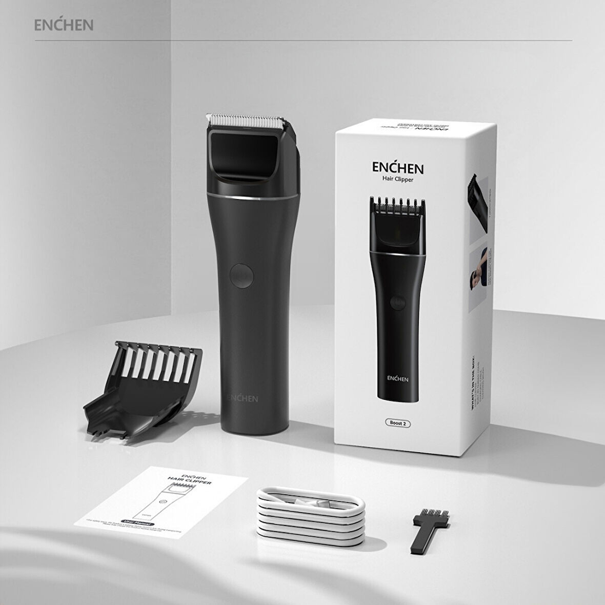 Enchen Boost 2 Siyah Taşınabilir Şarjlı Saç Kesim Makinesi