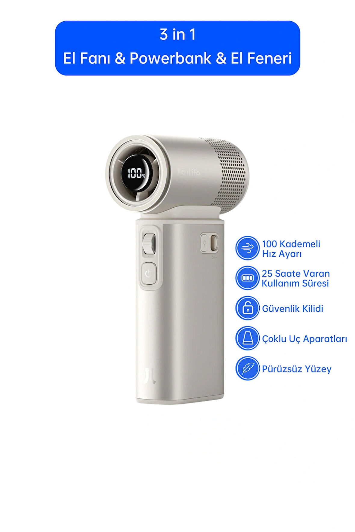 Jisulife Handheld Fan Ultra 2 Güçlü El Fanı 9000mah