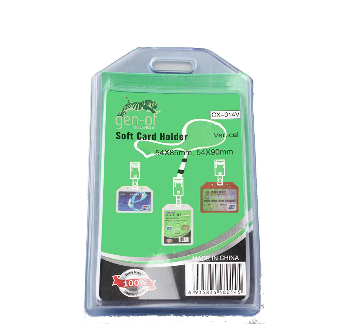 Gen-Of Yumuşak Yaka Kartı Holder Tutucu 54 X 85 MM 5 Adet