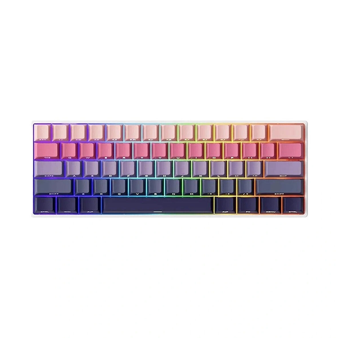 AKKO MONSGEEK FUN60 Max Shine-Through Phantom Pink Hall Effect Manyetik Switch ARGB Kablosuz Hotswap Mekanik Gaming Klavye
