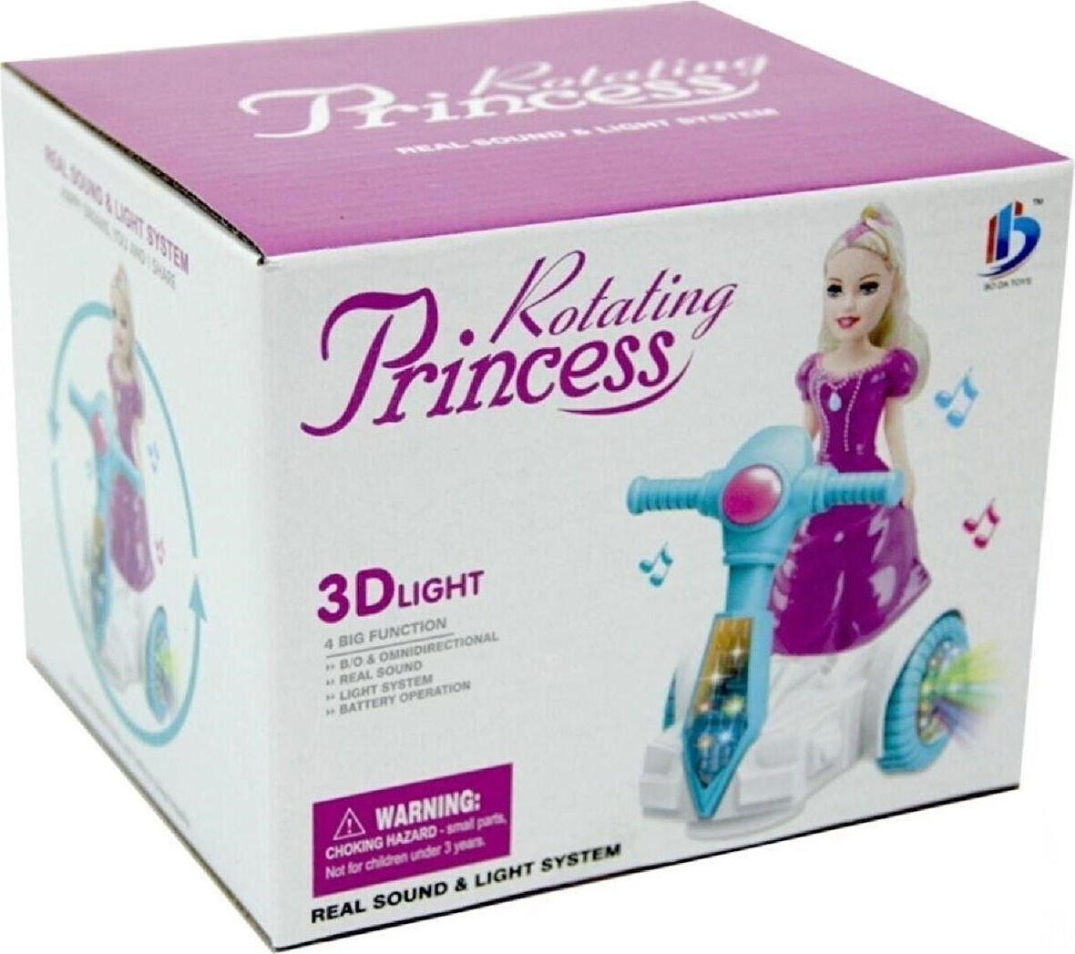 Kutulu pilli Işıklı Çarp Dön Scooterlı Prenses Bebek 8899-91