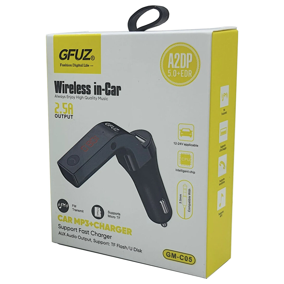 Araba FM MP3 Çalar Kablosuz Bluetooth 5.0 GFUZ® GM-C05