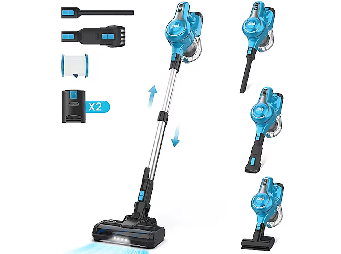 INSE S63 Cordless Vacuum Cleaner Şarjlı Dikey Süpürge Mavi