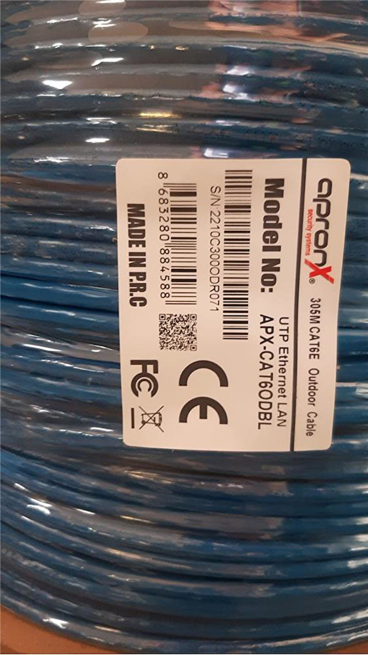 Apronx Cat6 23AWG 305Mt Outdoor 0,57mm Mavi Utp Kablo