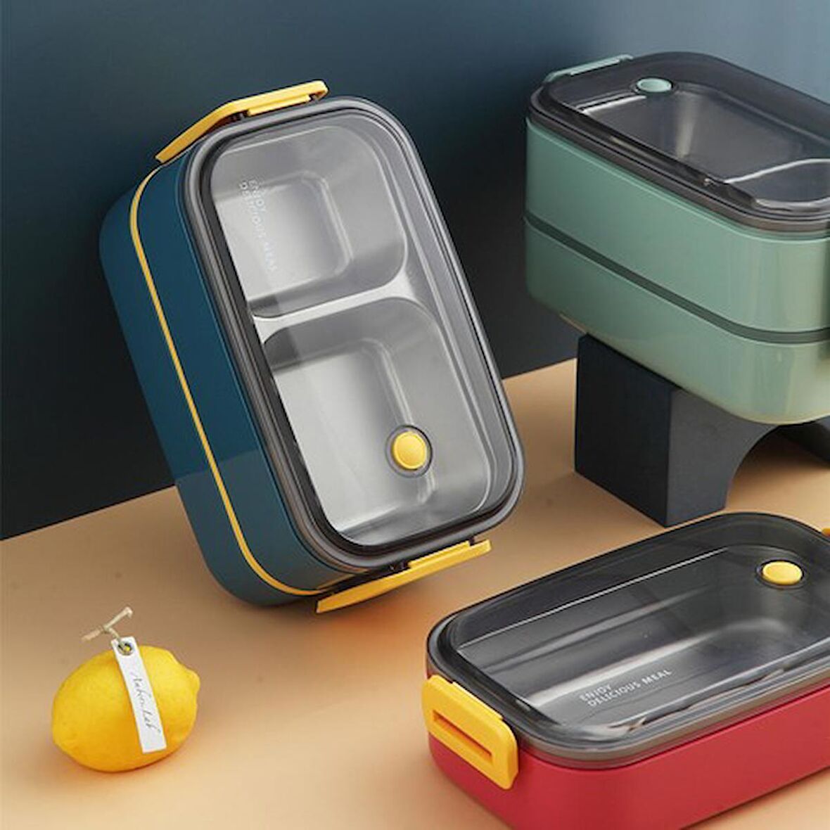 Vagonlife BL50002-2 1400ML Yeşil Çelik Saklama Kabı