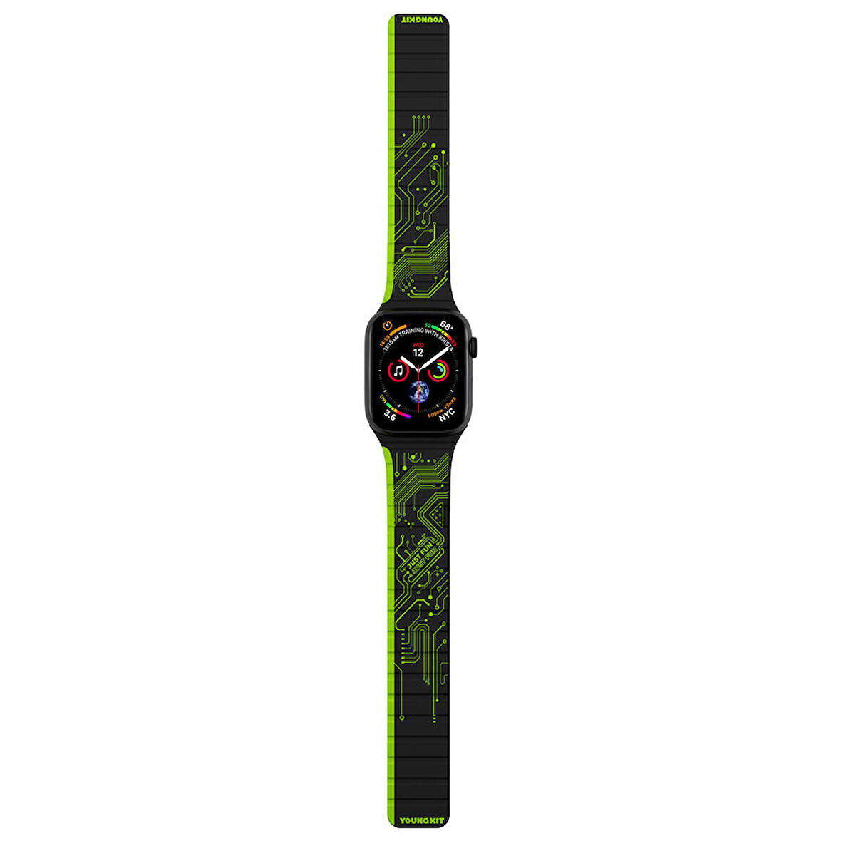 Apple Watch 7 41mm Kordon Youngkit Technological Magnetik Tak Çıkar Silikon Strap Kayış