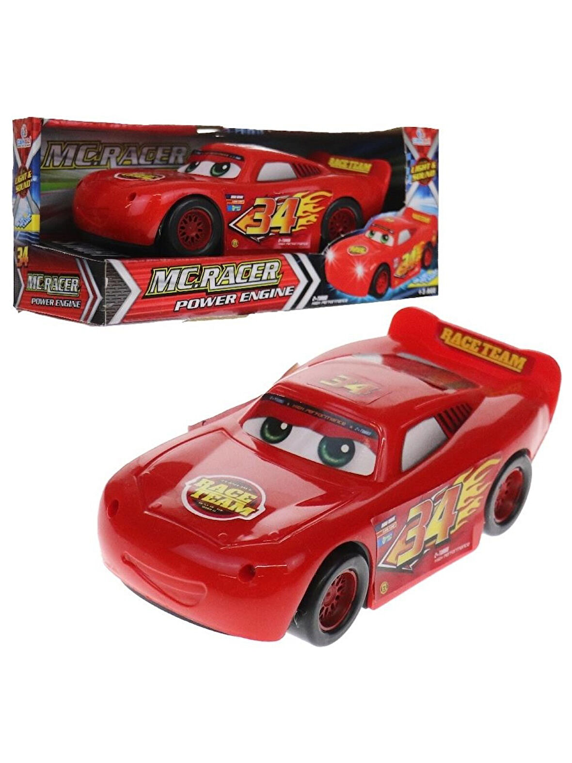 Can Ali Toys Cars Mcqueen Işıklı Sesli Yerde Gezen Araba