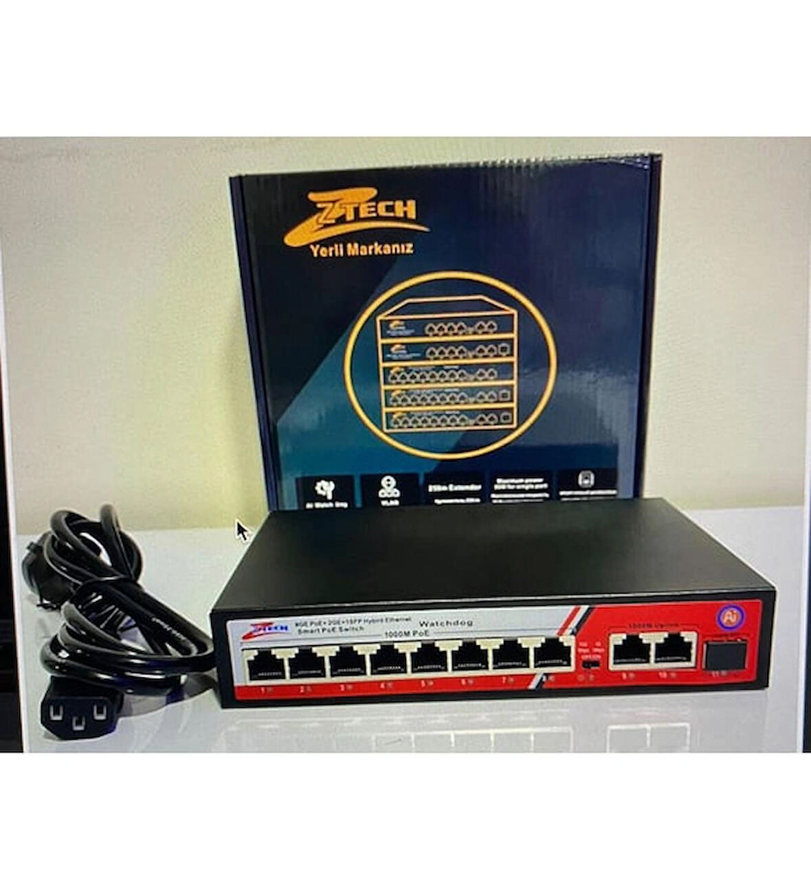 Ventus Ztech ZR-1008G 8 Port Poe 2 Uplink Switch 10/100mbps125w