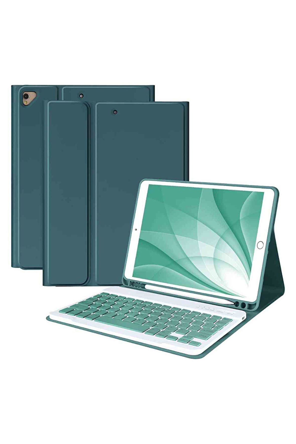 iPad 10.2 7/8/9 Nesil Uyumlu A2197, A2270, A2602 Klavyeli Tablet Kılıfı