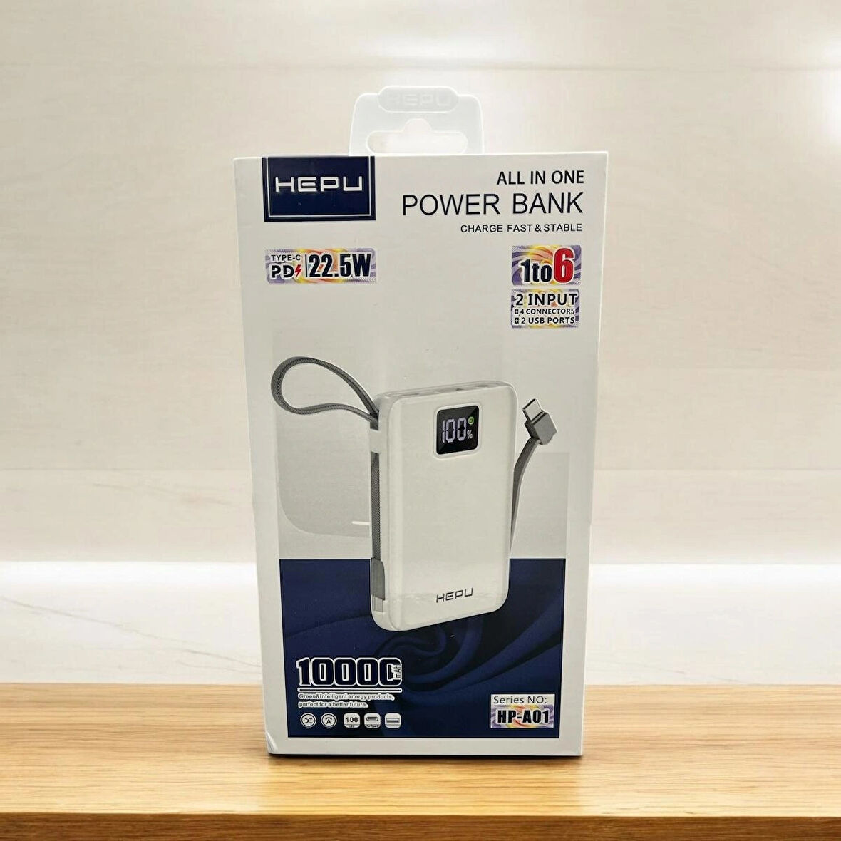 HEPU 22.5w Powerbank Usb-c Taşınabilir Hızlı Şarj Cihazı 10000 Mah Type-c Den Şarj Edilebilir