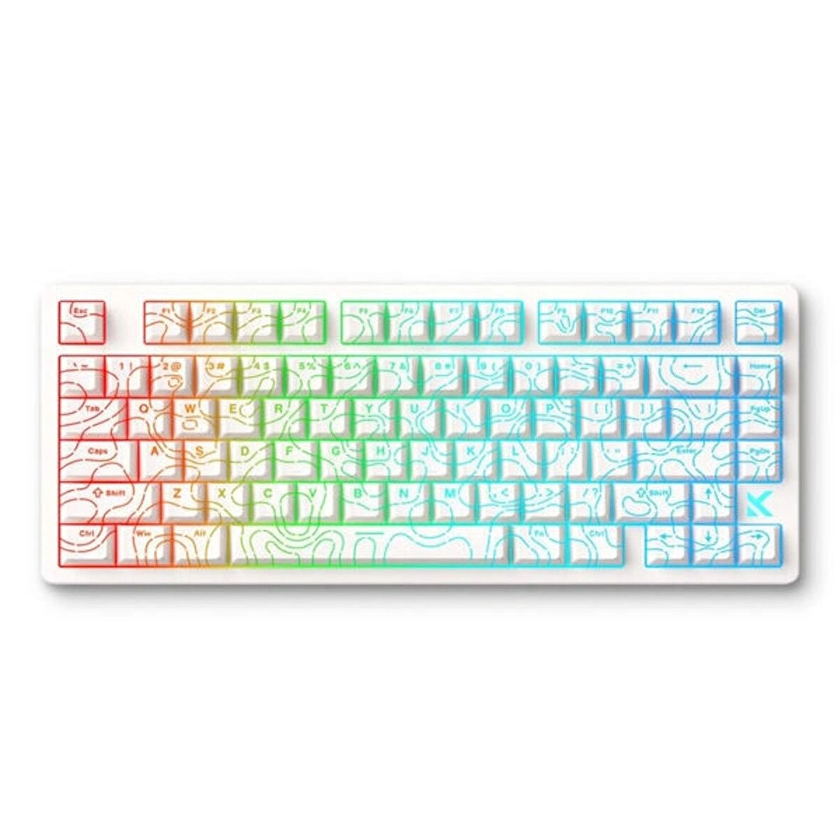 MCHOSE Jet 75 E-sport White Topographic %75 Hall Effect Starburst Manyetik Switch RGB Hotswap Mekanik Gaming Klavye (MC-Jet75-2)