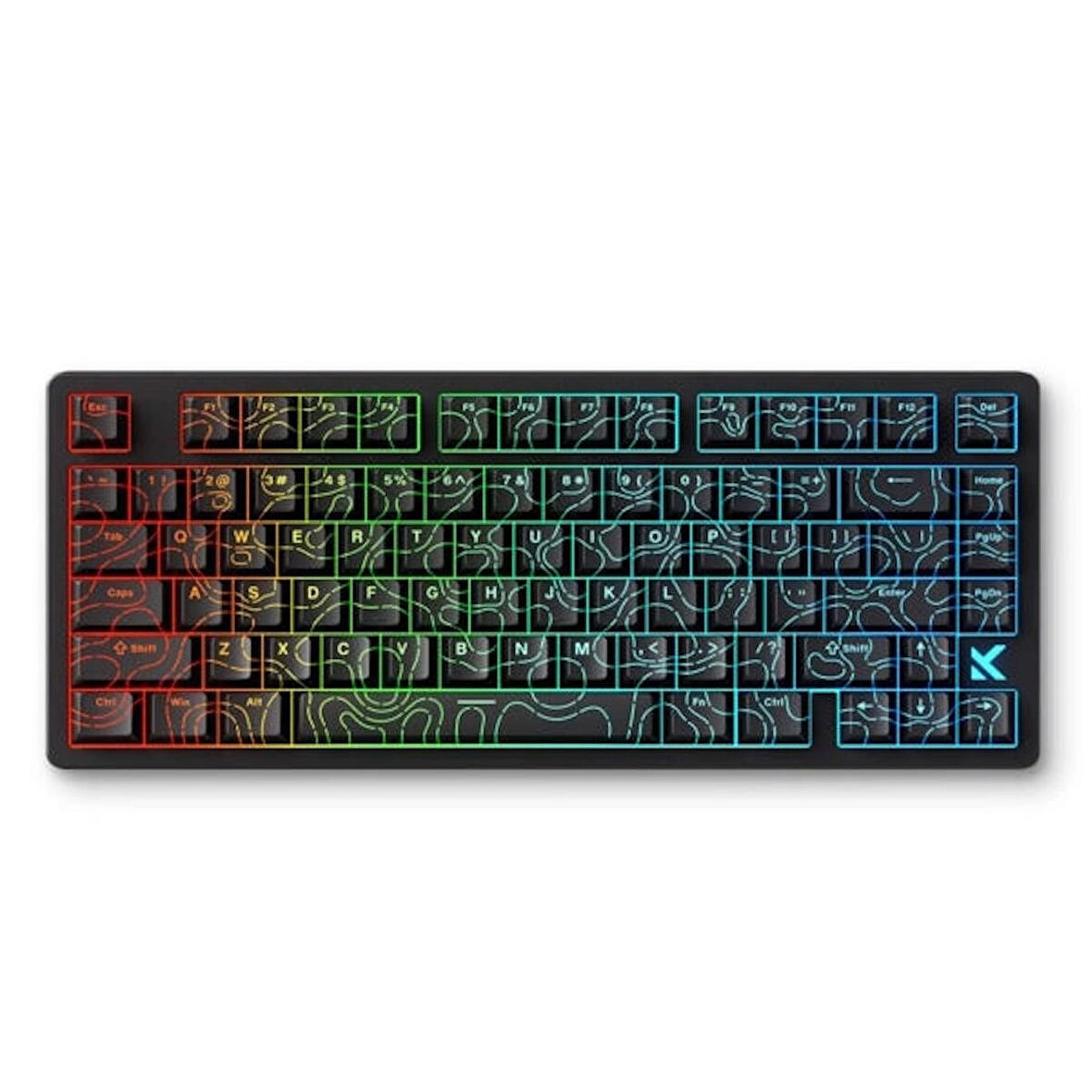 MCHOSE Jet 75 E-sport Black Topographic %75 Hall Effect Kailh Magnetic God Manyetik Switch RGB Hotswap Mekanik Gaming Klavye (MC-Jet75-10)