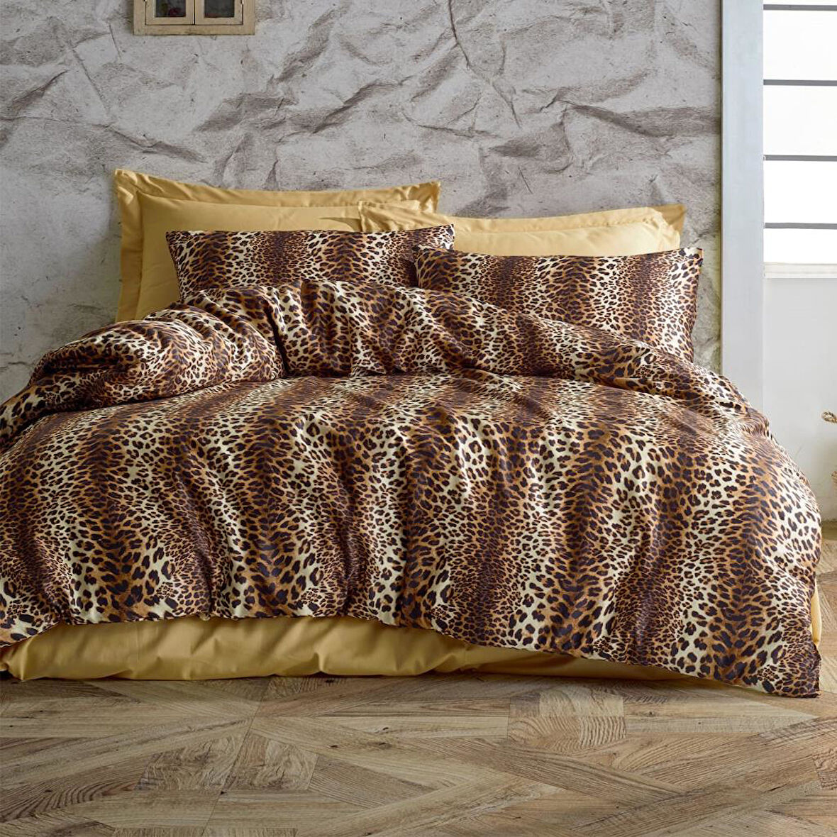 Keep London Home Series Natural Cotton(Doğal Pamuk) Çift Kişilik Nevresim Takımı-Kahverengi