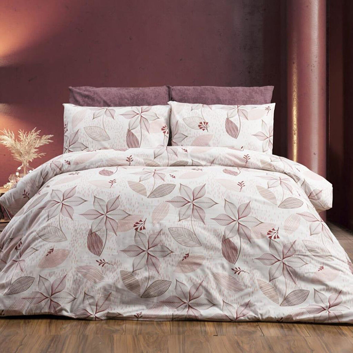 Keep London Home Series Natural Cotton(Doğal Pamuk) Çift Kişilik Nevresim Takımı-Pudra