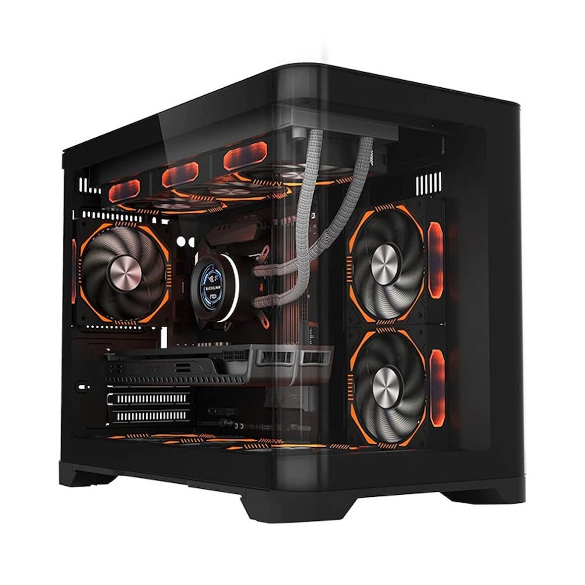 1st Player Uvıew Uv6 Siyah 750w 80+ Sılver Atx 3.1 Argb 3x12cm Fan Panoramik Temperli Cam Usb 3.0 M-