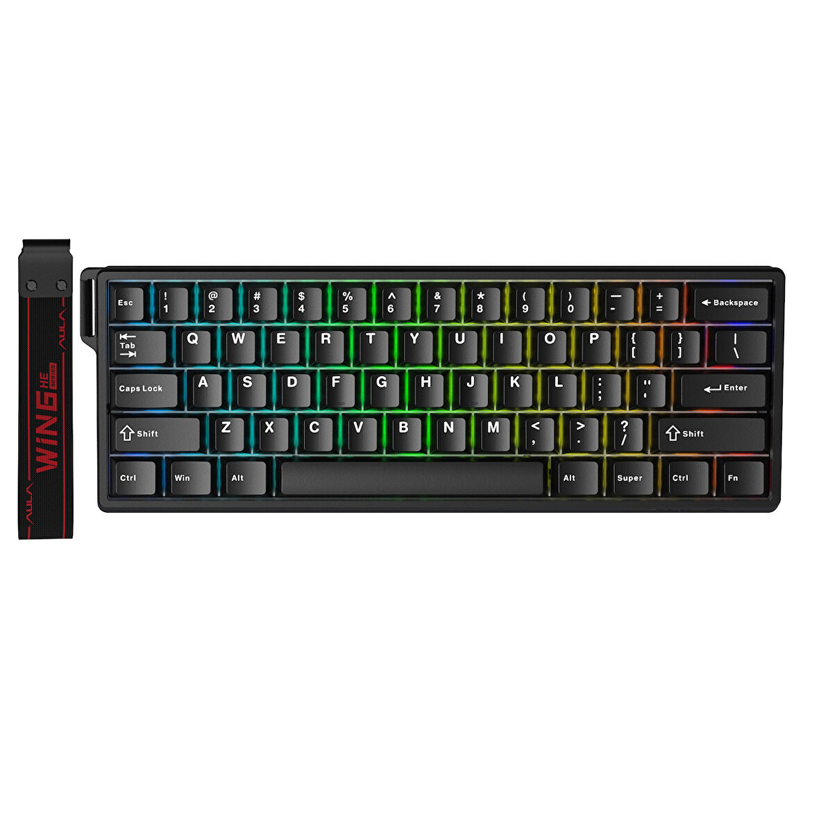 Aula Win60 He Manyetik Klavye Rapid Trigger Graywood Swtich 8000Hz RGB TKL Hot Swap Oyuncu Klavyesi Siyah