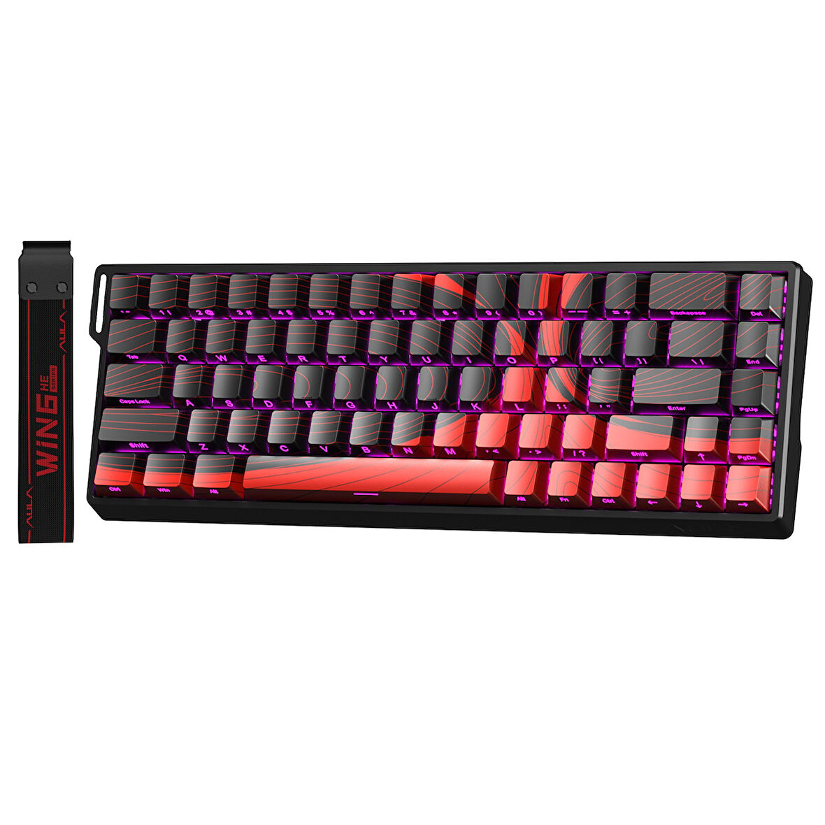 Aula Win68 He Max Manyetik Klavye Rapid Trigger Wing Chun Switch 8000Hz RGB TKL Hot Swap Oyuncu Klavyesi Kırmızı