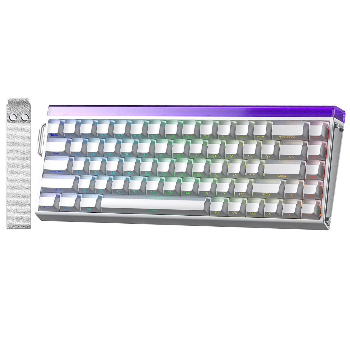 Aula Hero 68 He Manyetik Klavye Rapid Trigger Jade King Switch 8000Hz RGB Neon TKL Hot Swap Oyuncu Klavyesi Beyaz