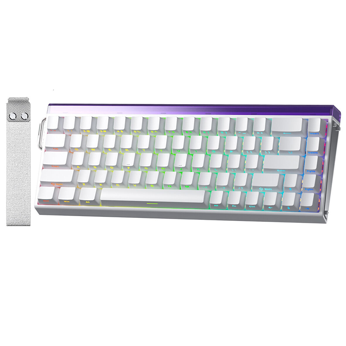 Aula Hero 68 He Manyetik Klavye Rapid Trigger Meteor Switch 8000Hz RGB Neon TKL Hot Swap Oyuncu Klavyesi Beyaz
