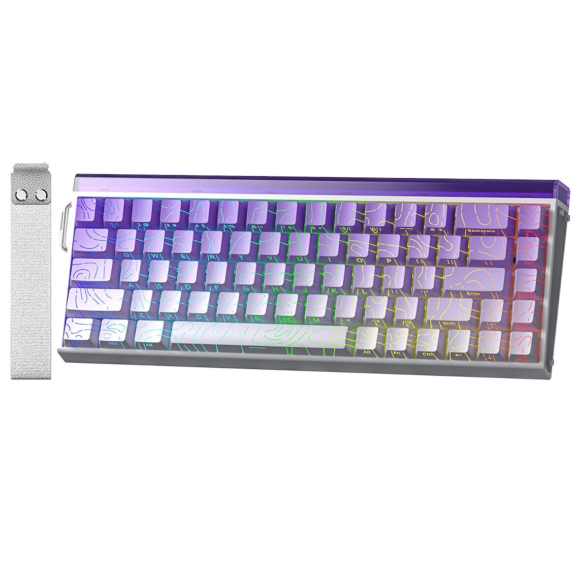 Aula Hero 68 He Manyetik Klavye Rapid Trigger Dragon King Switch 8000Hz RGB Neon TKL Hot Swap Oyuncu Klavyesi Mor