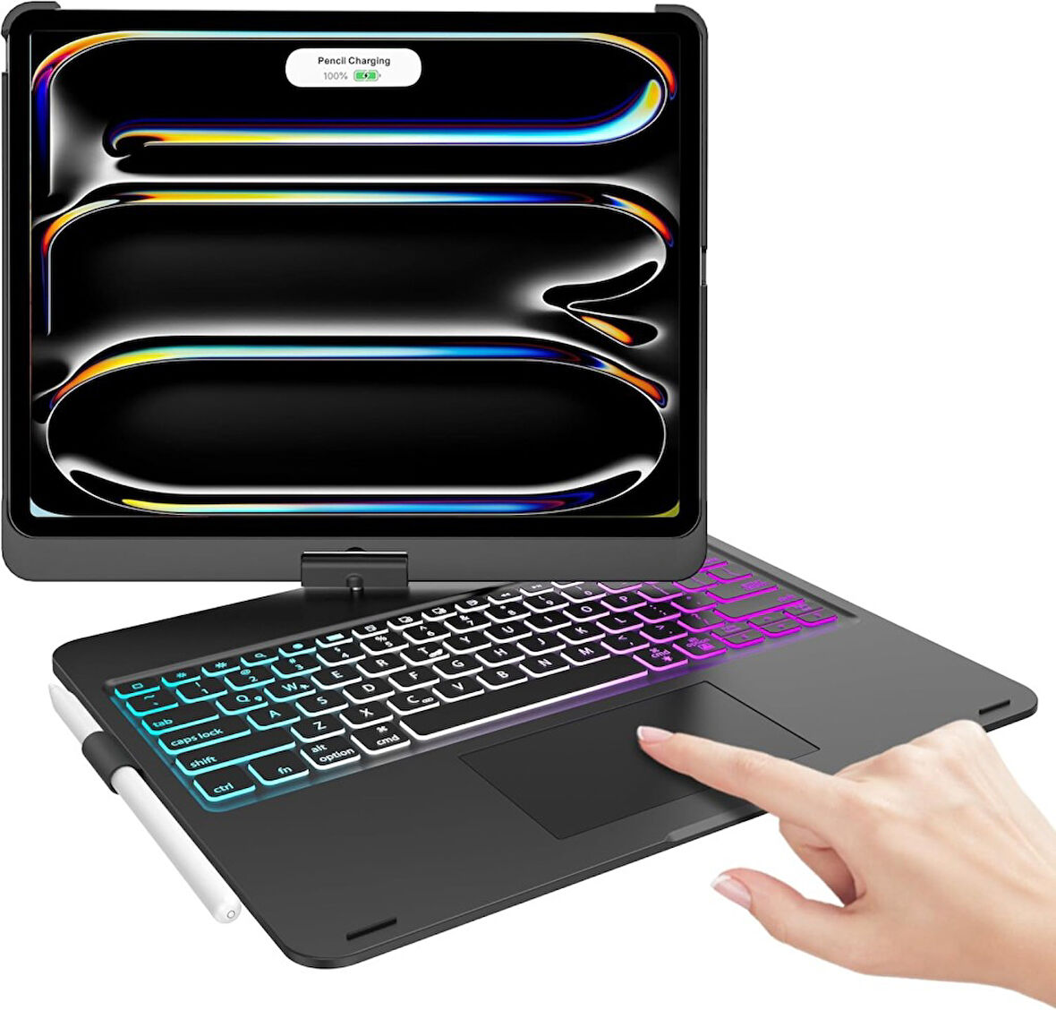 Apple iPad Pro 11 4. Nesil 3. Nesil Kılıf Kablosuz Dönebilen Klavyeli Kılıf Keyboard