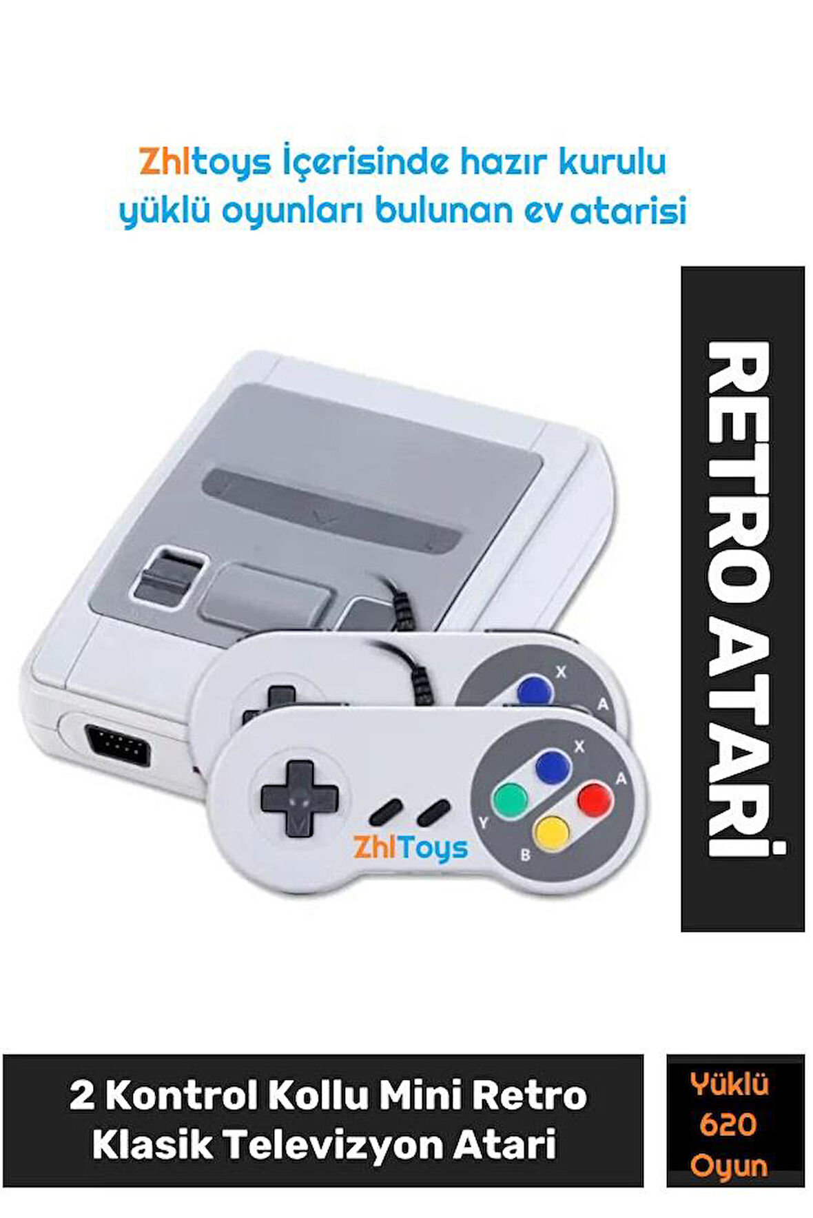 Zhltoys 620 Oyunlu Mini Retro Atari Oyun Konsolu