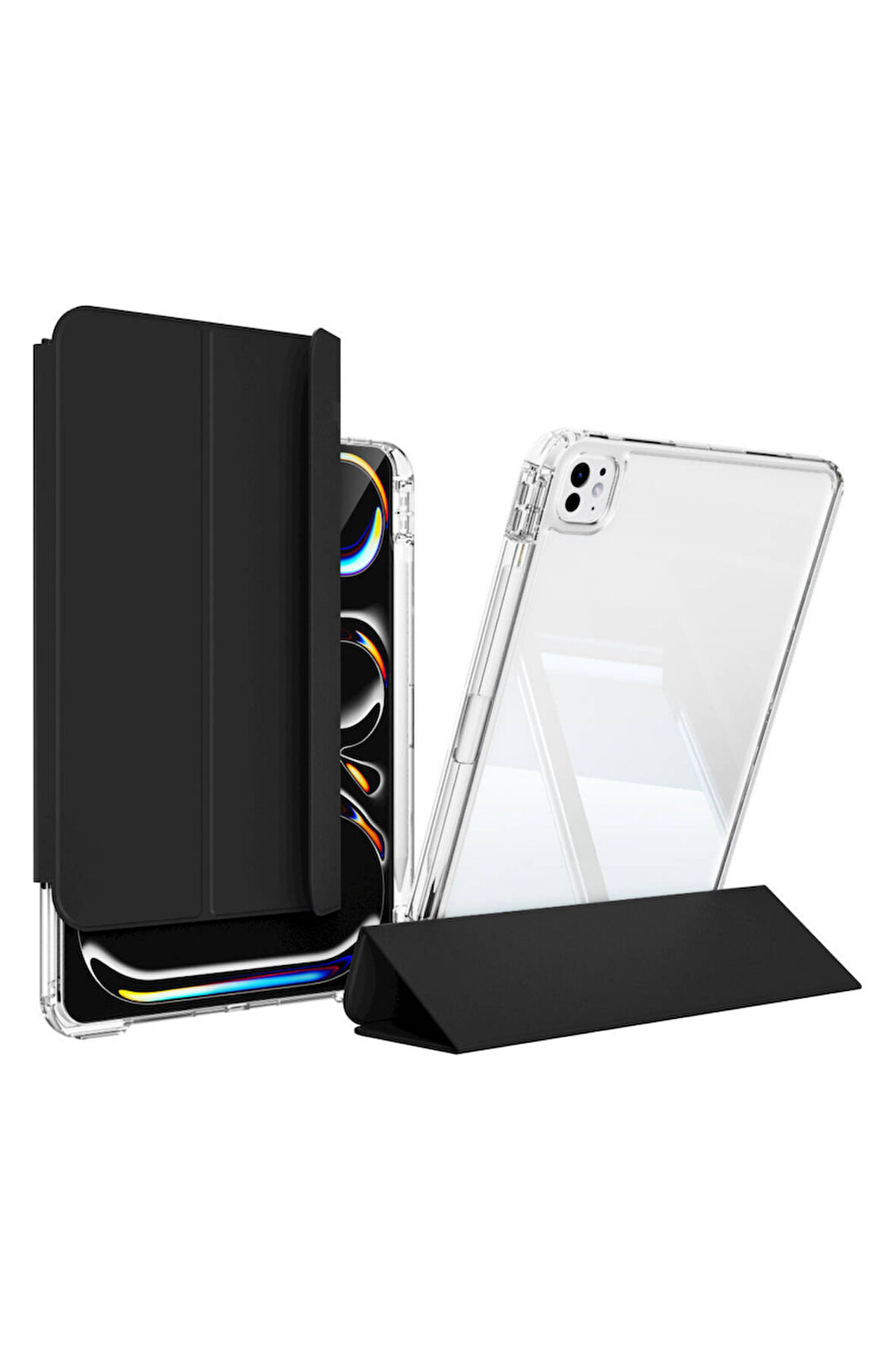 iPad Pro 11 2024 Uyumlu Airbagli Manyetik Ayrılabilen Fuchsia Sliding Tablet Kılıfı