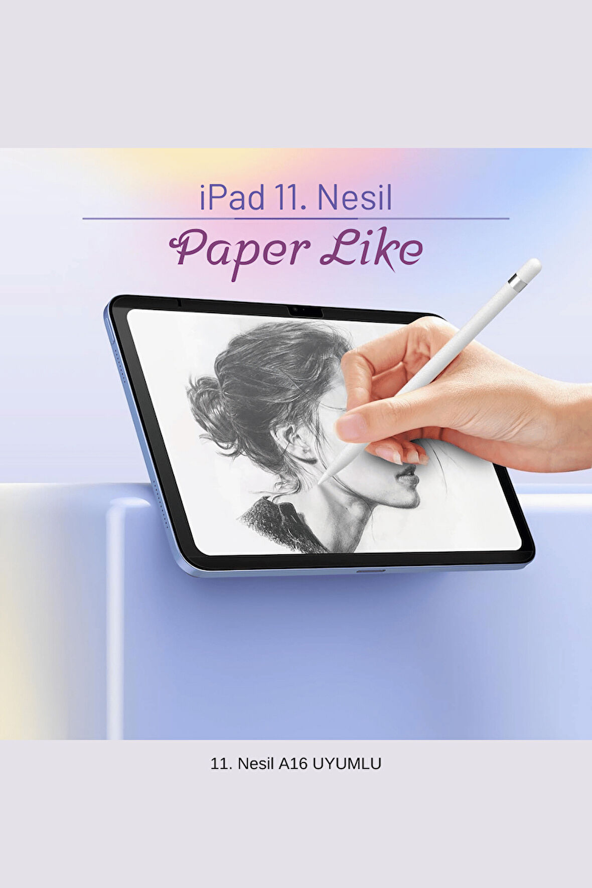 iPad 11. Nesil 2025 A16 Çip Uyumlu Paper-Like Gerçek Kağıt Hissi Tablet Ekran Koruyucu