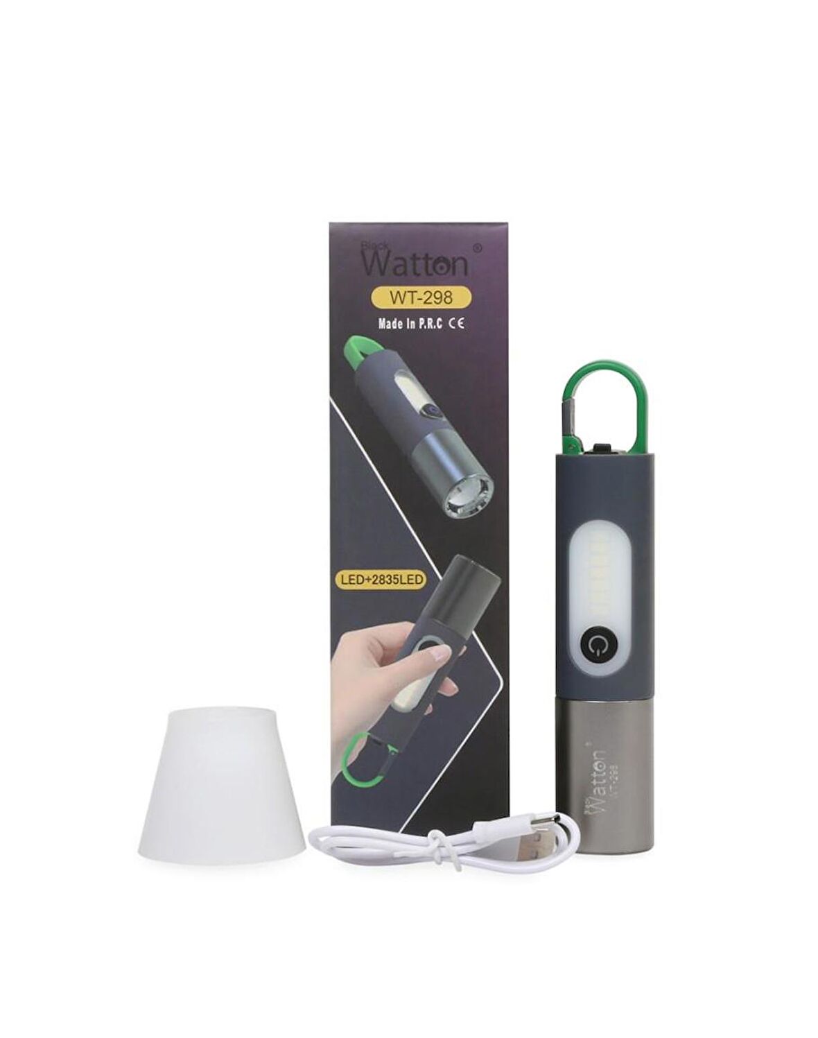 Watton Wt-298 Şarjlı El Feneri 750 Lümen Kamp Lambası Type-C Girişli Led+2835Led
