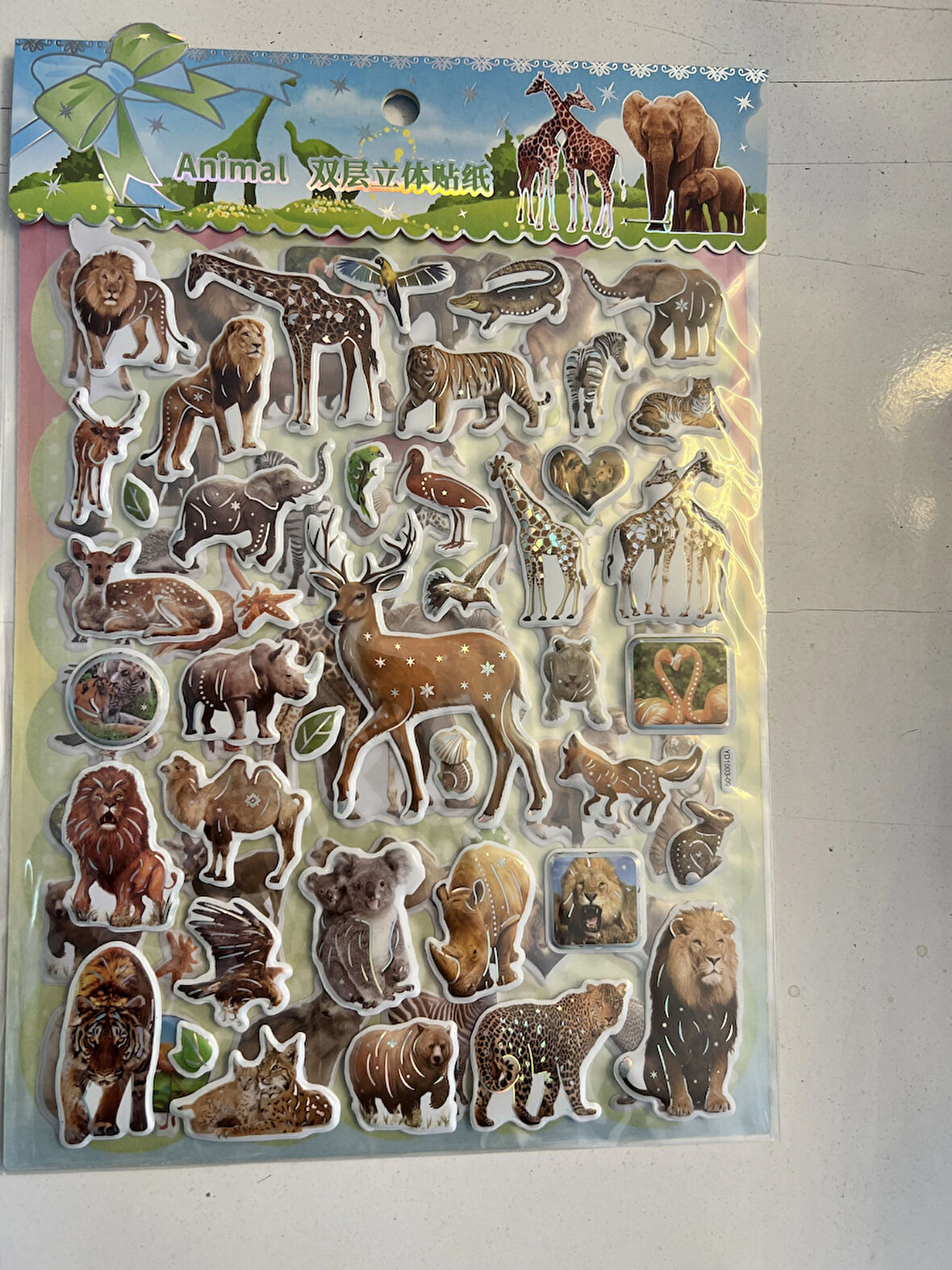 Kabartma Hayvanlar Sticker Etkinlik Oyunu 2 Kartela Birden Model19