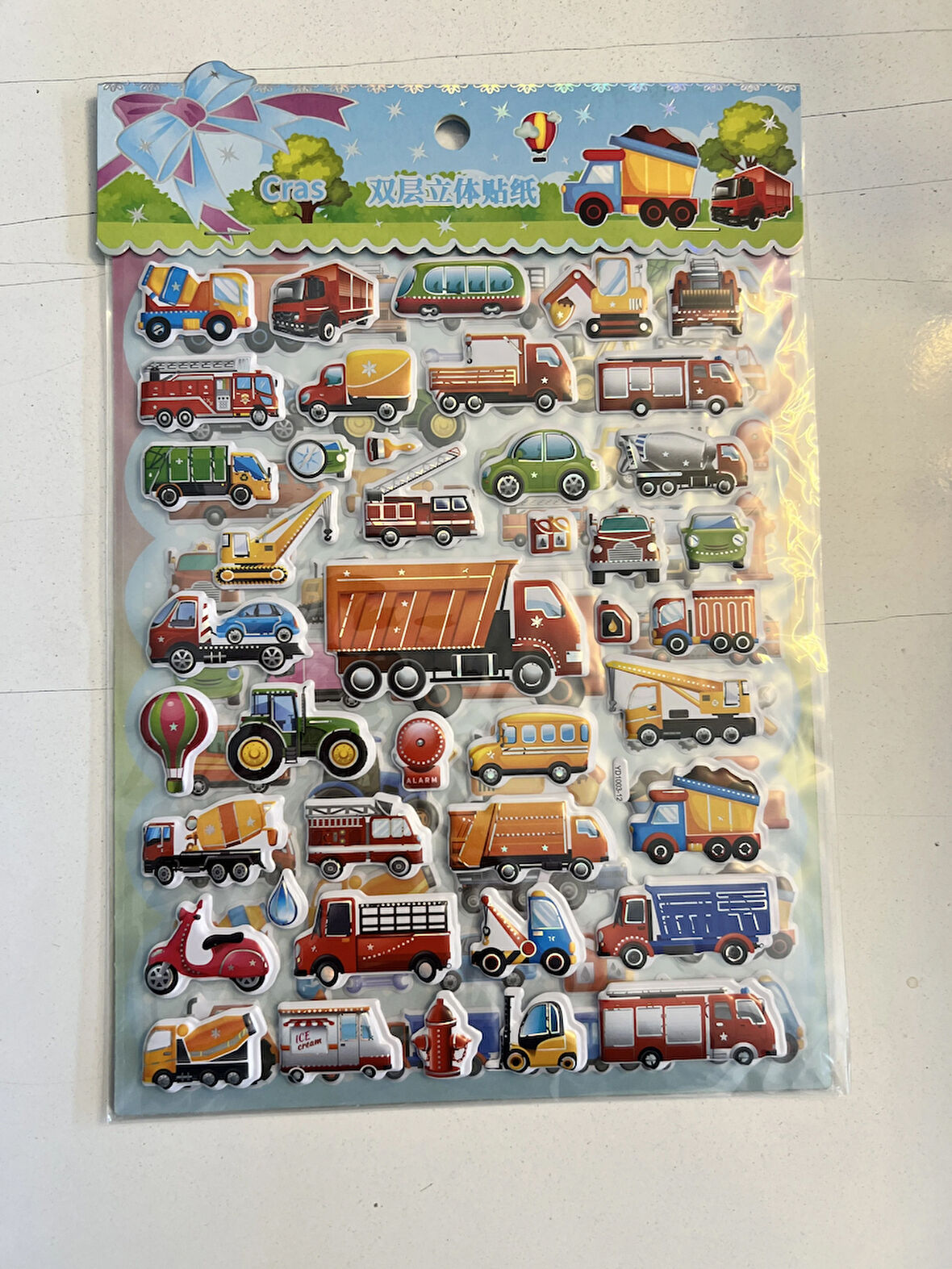 Kabartma Taşıtlar Sticker Etkinlik Oyunu 2 Kartela Birden Model20