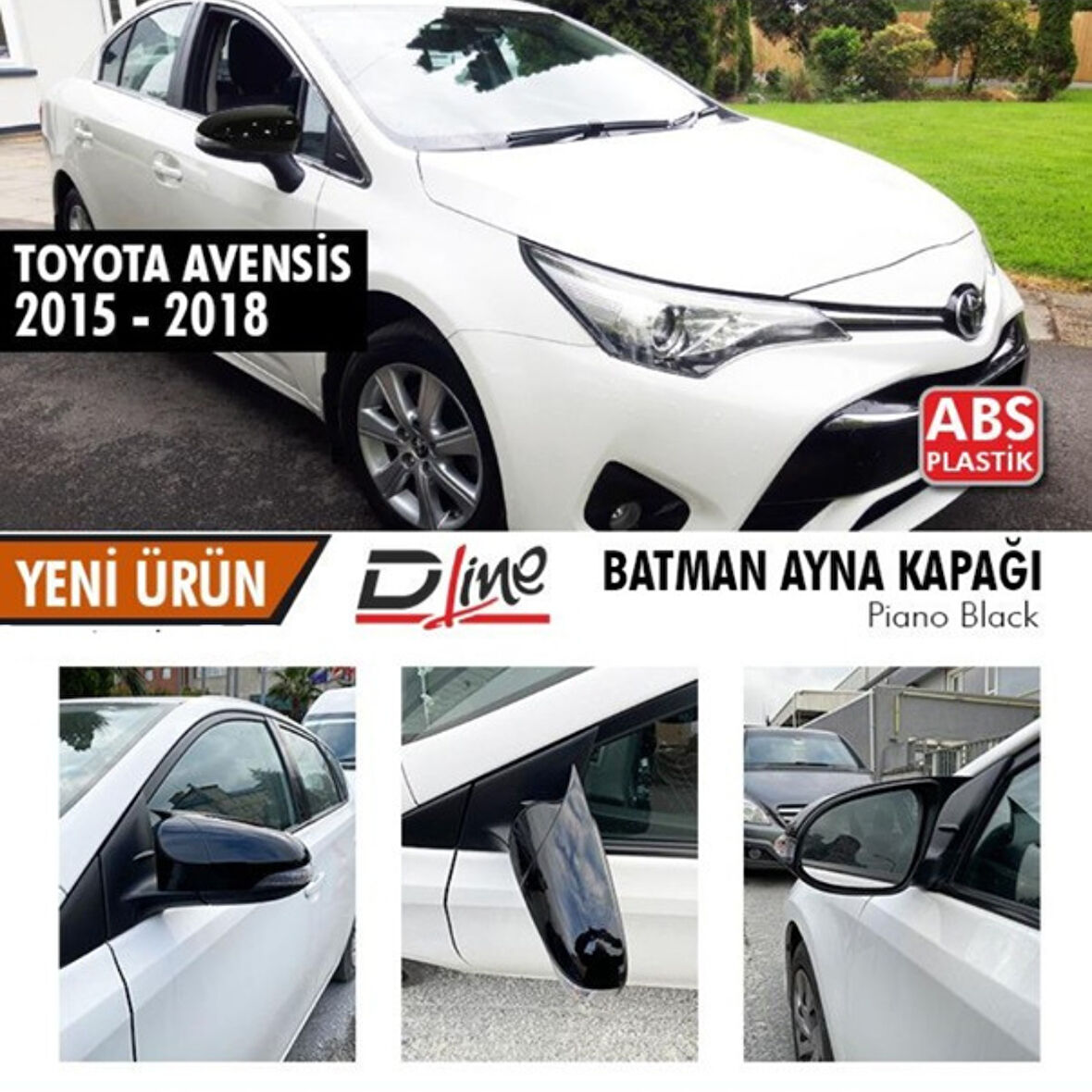 Sts Oto Aksesuar Toyota Avensis 2015-2018 Batman Yarasa Ayna Kapağı Piano Black Abs Plastik