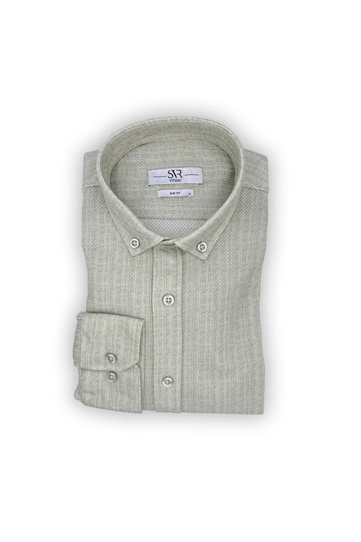 Süvari Trend Dar Kalip Spor Dekor Desenli Gömlek