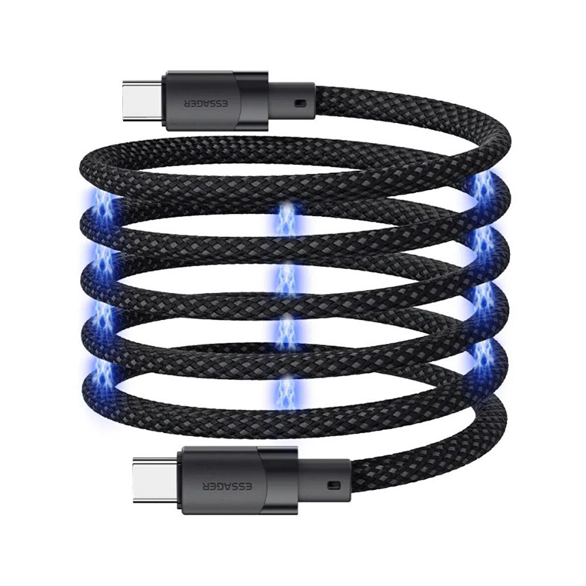 Essager 1 Metre PD 100W Manyetik Süper Hızlı Type C To Type C Şarj Data Kablosu, Akım, Isı Korumalı