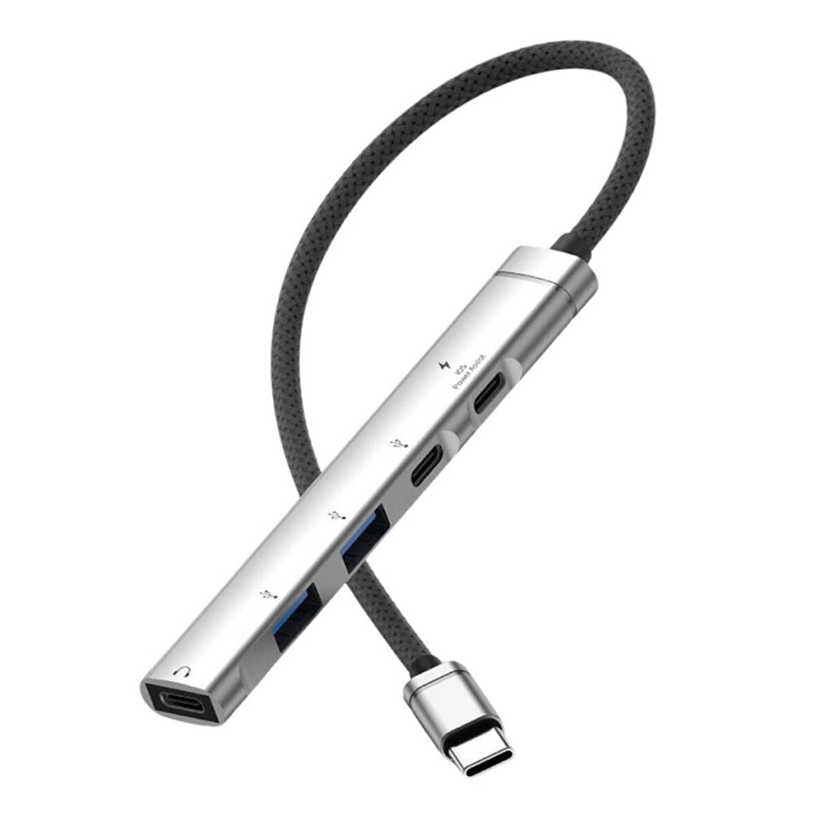 Polham 5in1 3x Type C ve 2x USB Girişli Type C Çoğaltıcı Dönüştürücü HUB Adaptör, Ses, Veri, Güç Aktarım