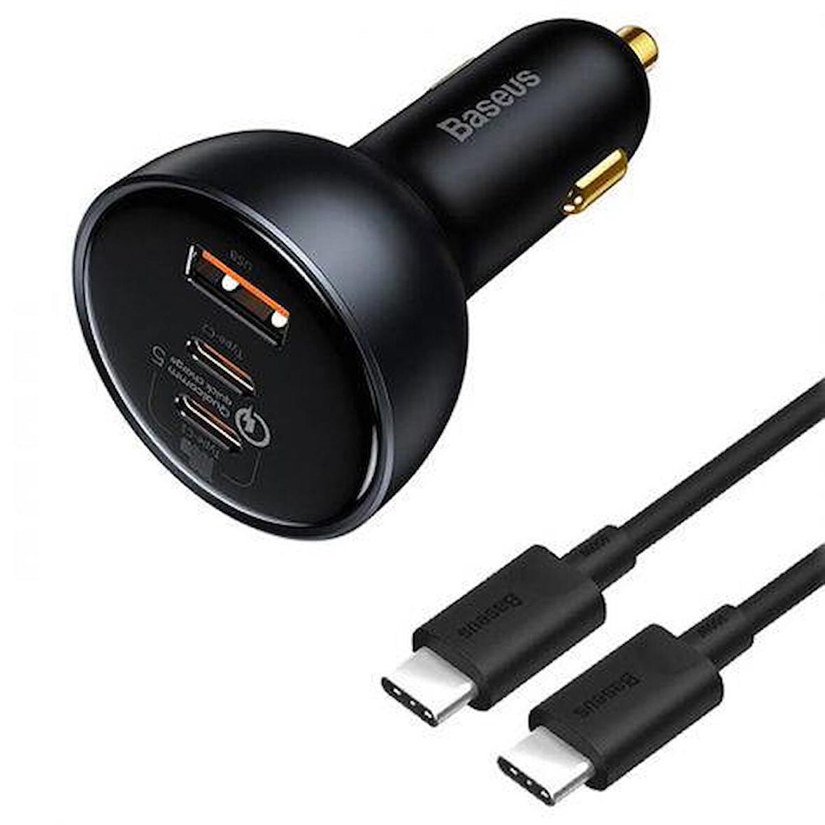BASEUS 160W Araç Çakmaklık Şarj Ve Kablo Qualcomm 5.0 Mega Hızlı Şarj 160W Type-C +USB