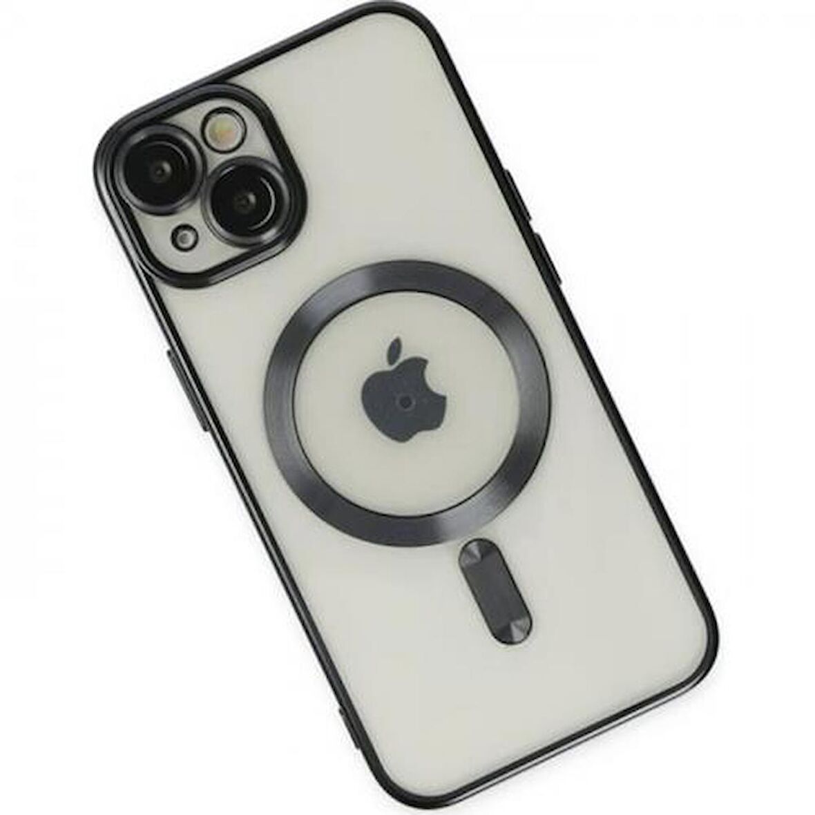 Polham Kamera Korumalı iPhone 14 6.1inç Magsafe Uyumlu Silikon Kılıf, Lazer Çerçeveli, Darbe Emici