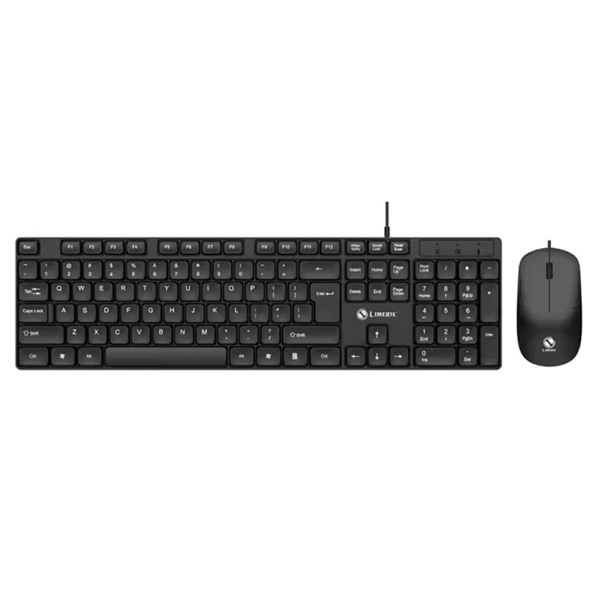 Polham USB Kablolu Sessiz Ofis Ev Tipi Klavye Mouse Seti, Bilek Destekli, Tak Çalıştır Klavye Mouse