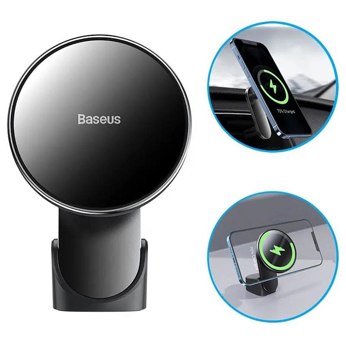 Baseus 15W Hızlı Araç içi İphone 12, 12 Pro ve 12 Pro Max Magsafe Kablosuz Şarjlı Telefon Tutucu