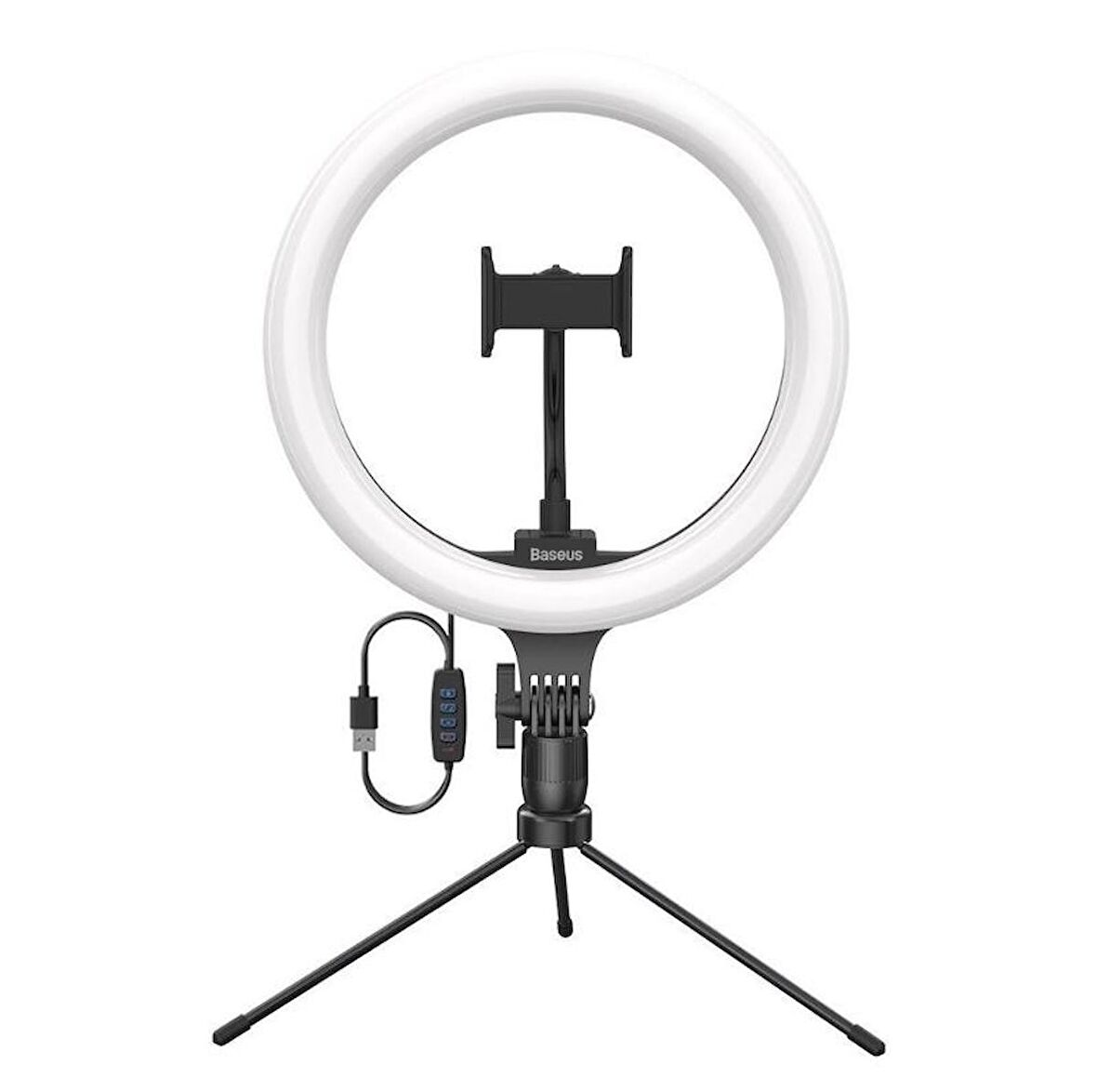 Baseus Halka Işıklı 120 Led 3 Işık Modlu Canlı Yayın Ve Video Çekim Tripodu, 20CM Masaüstü Tripod