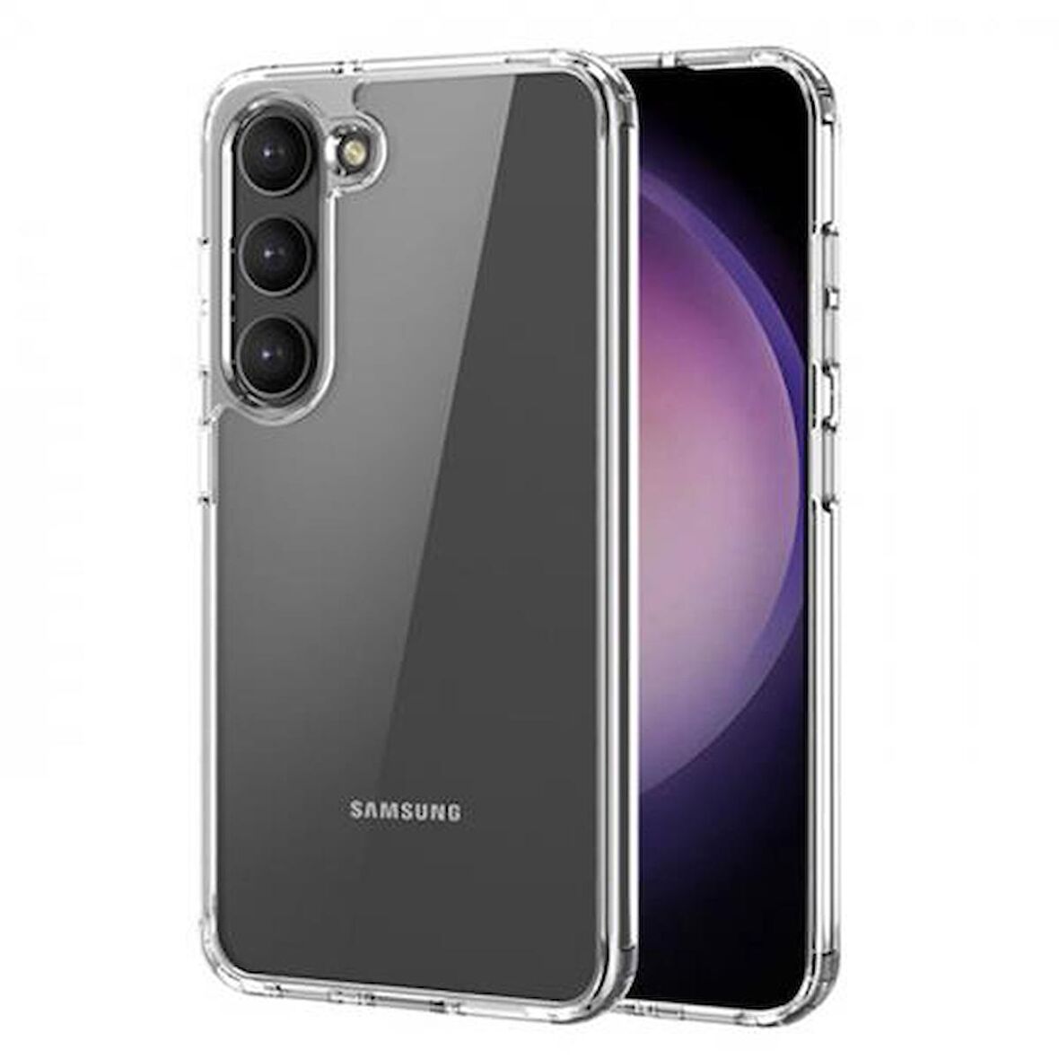 Polham Shockproof Darbe Emici Kamera Korumalı Samsung Galaxy S23 Plus Uyumlu Silikon Kılıf, Sararmaz Kılıf