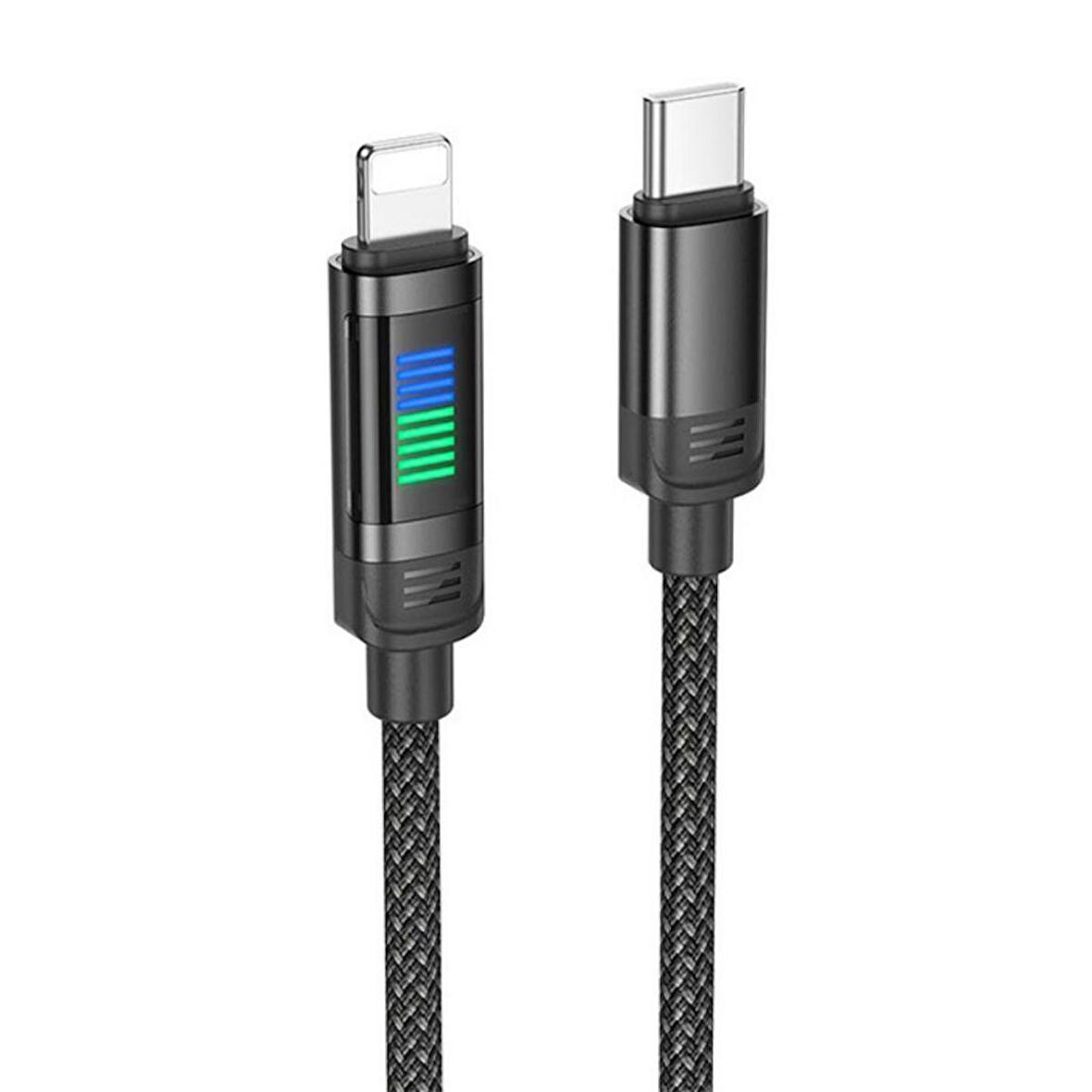 Polham 1 Metre 27W Süper Hızlı Kopmaz Type-C to iPhone Lightning Şarj Data Kablosu, Akım, Voltaj Korumalı