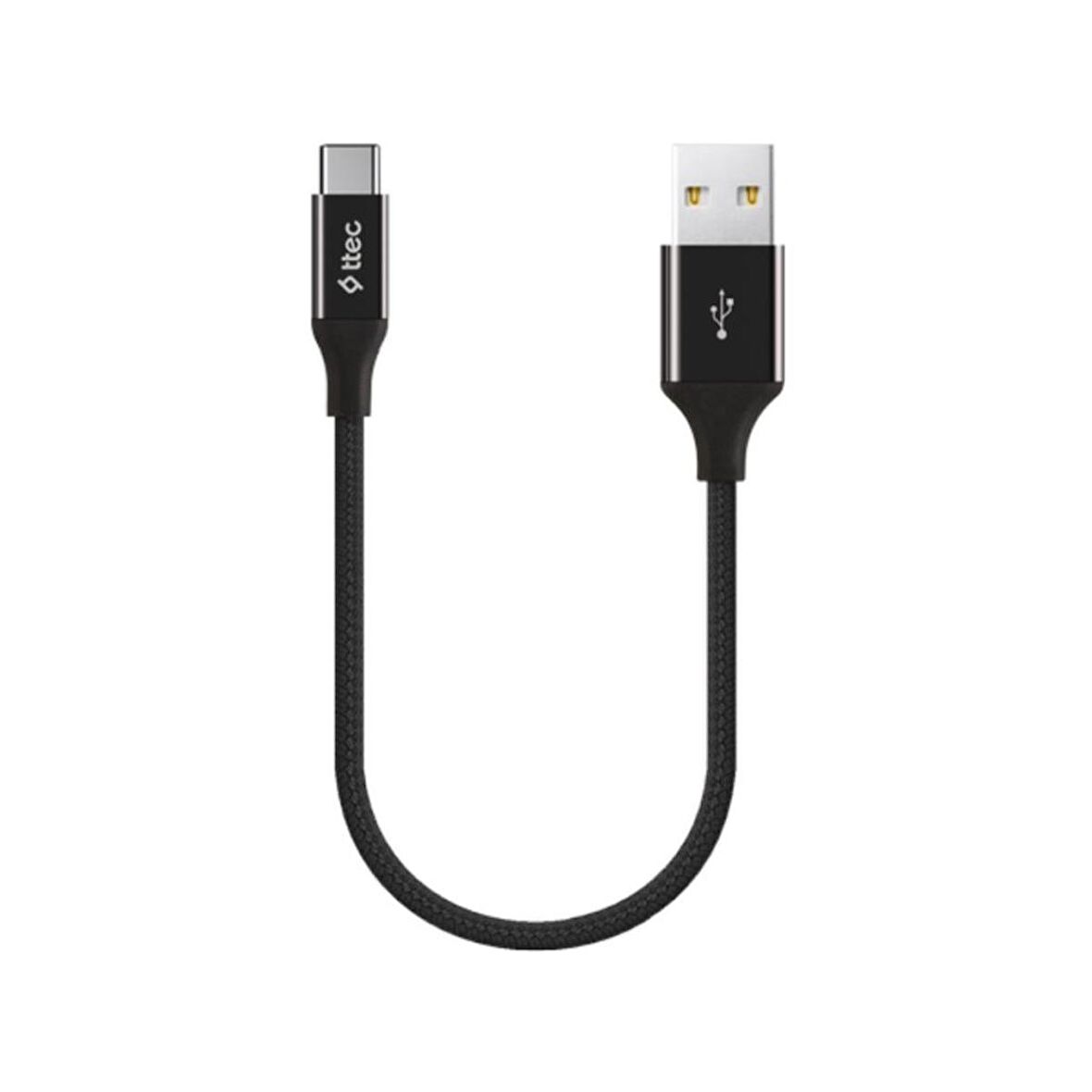 Ttec 30Cm Süper Hızlı Type C Şarj ve Data Kablosu, Örgü Kopmaz Halat Type C Kablo, Powerbank Şarj Kablosu