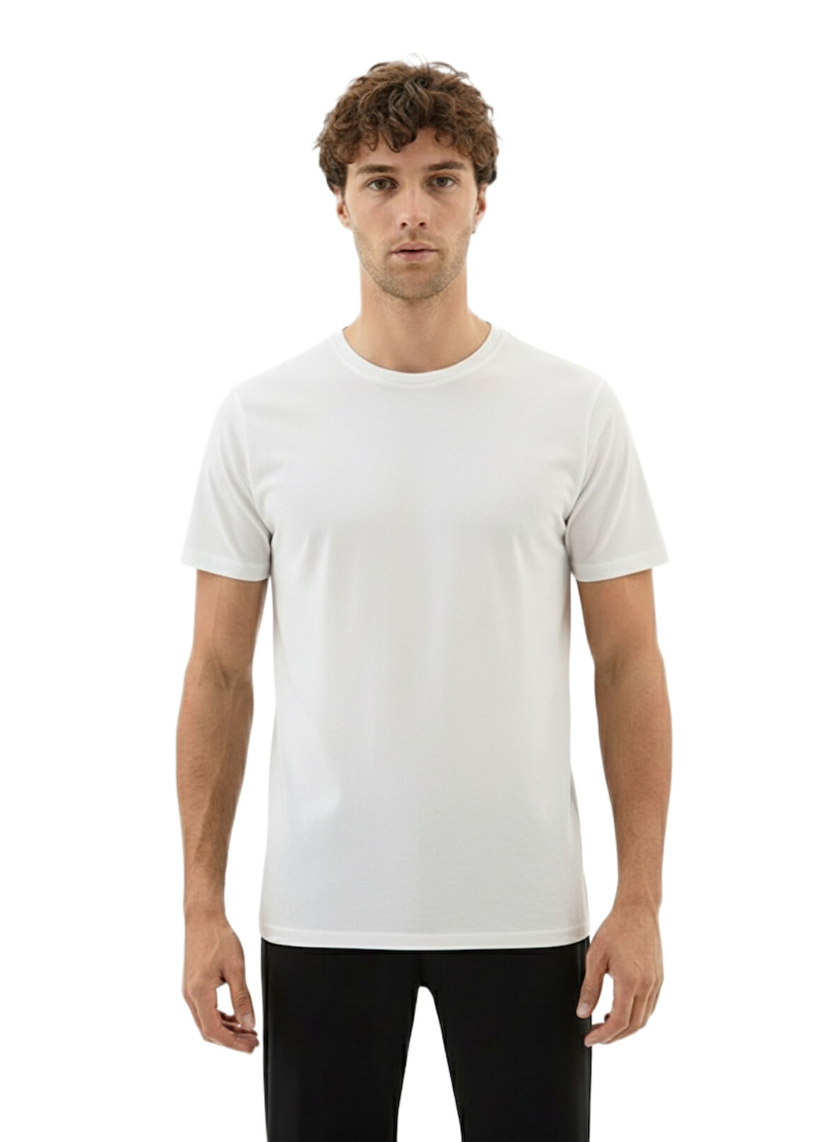 Blackspade Erkek Beyaz Bisiklet Yaka Atlet Aura 9506