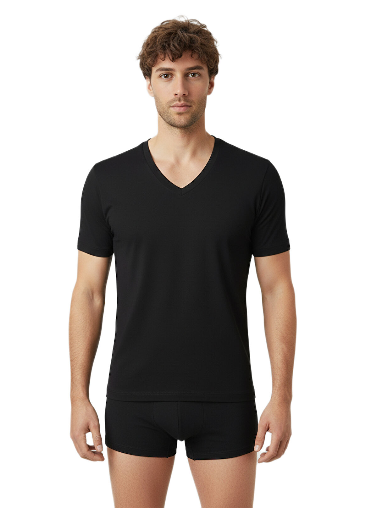 Blackspade Erkek Siyah V-Yaka Atlet Aura 9508